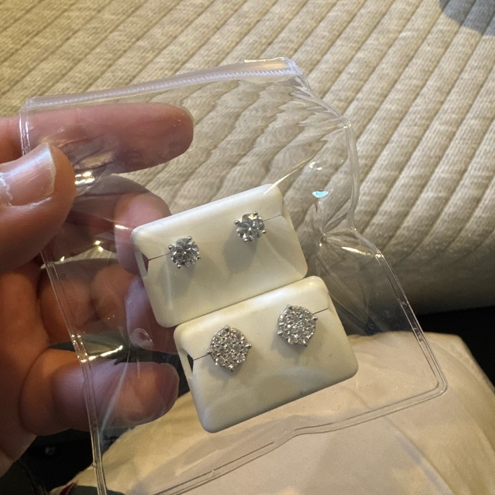Moissanite Silver Earrings Set